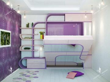 спальня для девочки подростка с откидной кроватью (ВОК-5)